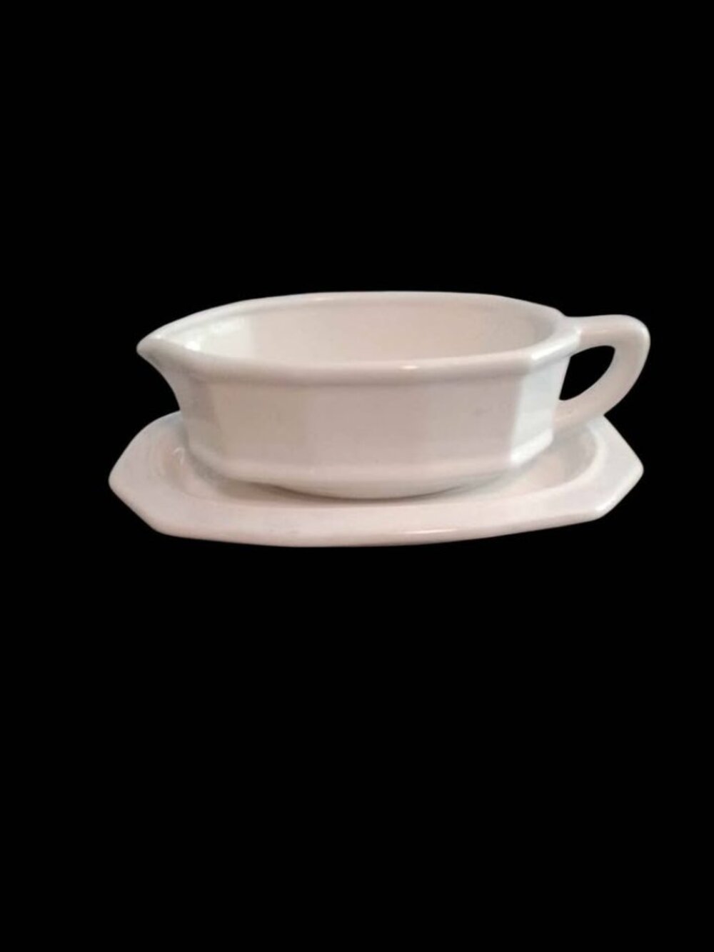White Ceramic Gravy Boat with Underplate